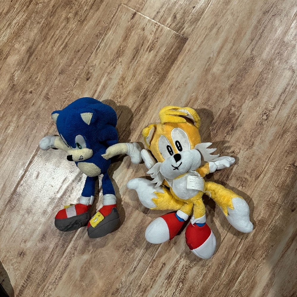 Sonic & Tails Plush Toy Set - Blue and Yellow